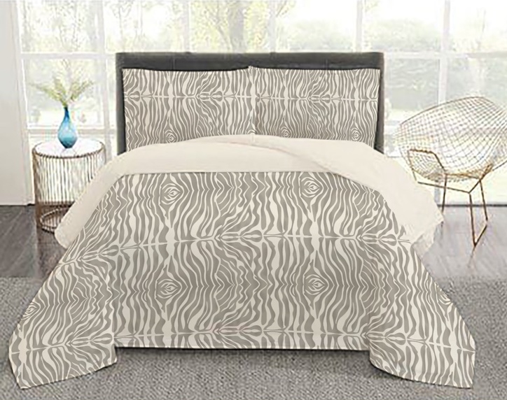 Σετ παπλωματοθήκη Zebra beige 220x240εκ.